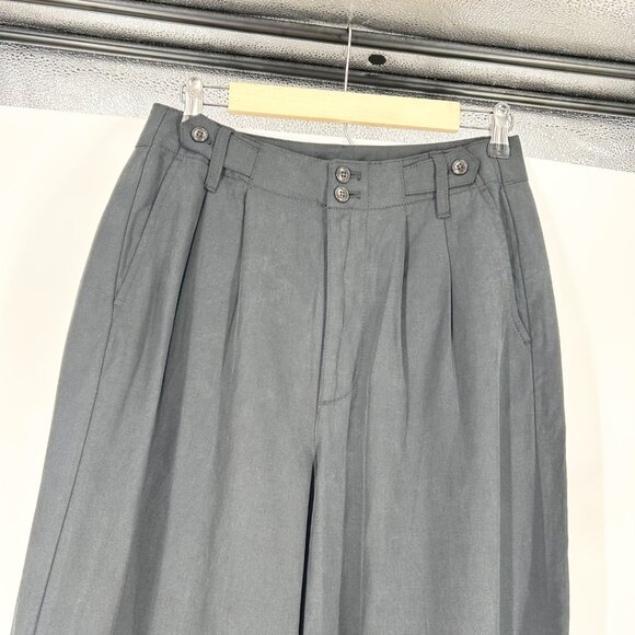 NWT Madewell The Harlow Wide-Leg Linen Blend Pant in True Black - Picture 5 of 8